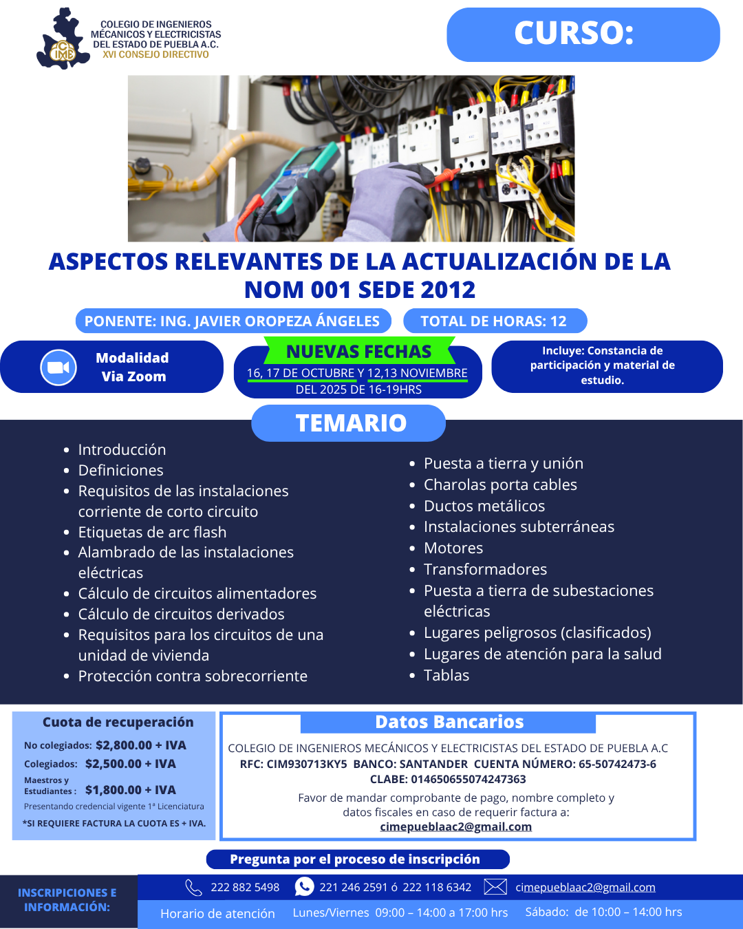 ASPECTOS RELEVANTES DE LA ACTUALIZACIÓN DE LA NOM 001 SEDE 2012