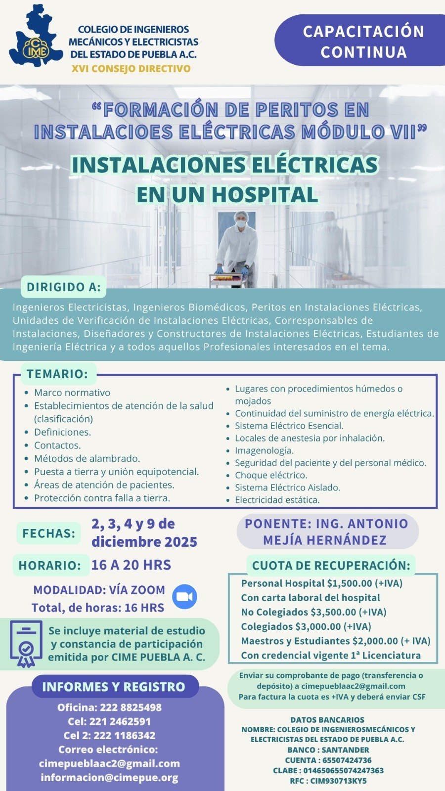 Capacitación Continua: Formación de Peritos en Instalaciones Eléctricas  Módulo 7: Instalaciones Eléctricas en un Hospital